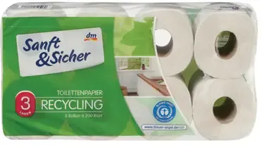 Sanft&Sicher RECYCLING 3-vrstvový toaletný papier