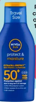 Nivea Sun Protect & Moisture cestovné mlieko na opaľovanie SPF50