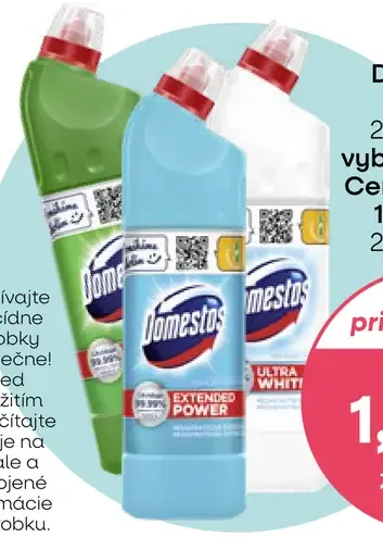 Domestos tekutý čistiaci prostriedok vybrané druhy