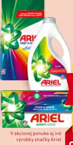 Ariel prací gél, prášok, pracie tablety