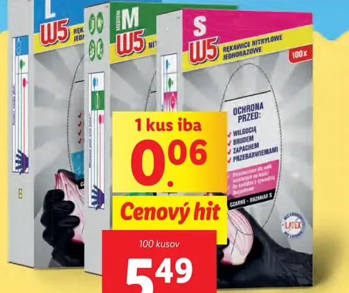 W5 Nitrilové jednorázové rukavice