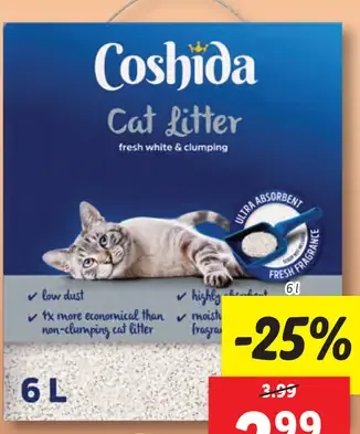 Coshida Podstielka pre mačky ultra biela