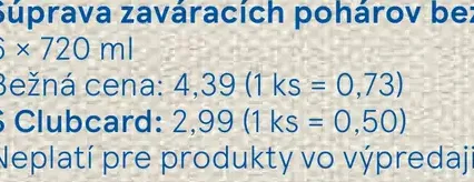 Súprava zaváracích pohárov bez viečok