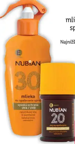 Nubian mlieko na opaľovanie sprej OF 30