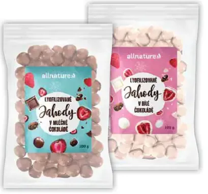 Allnature jahody sušené mrazom v bielej čokolade