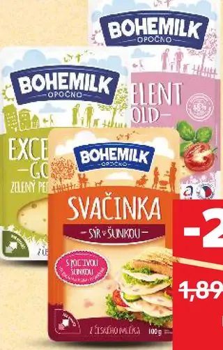 Bohemilk Ochutený syr plátky