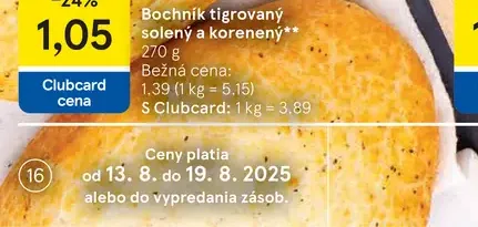 Bochník tigravý solený a korenený