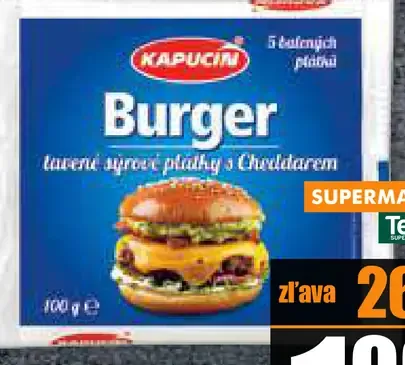 Burgers Cheddar plátkový syr