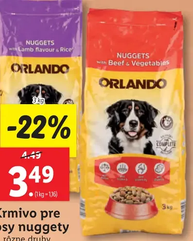 Orlando krmivo pre psy nuggety