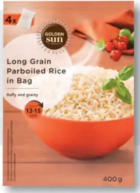 Golden Sun Dlhá zrnna ryža parboiled