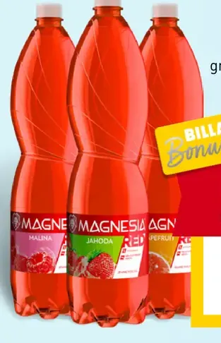 Magnesia Red ochutená minerálna voda grep, malina, jahoda