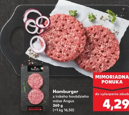 Hamburger z írskeho hovädzieho mäsa Angus