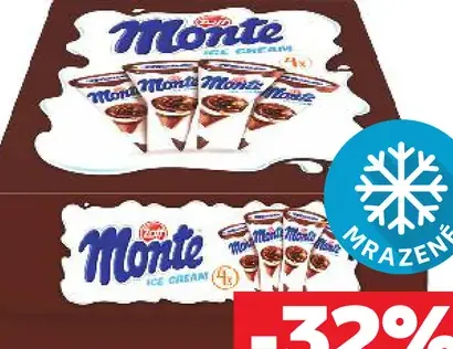 Monte mrazený krém v kornútiku