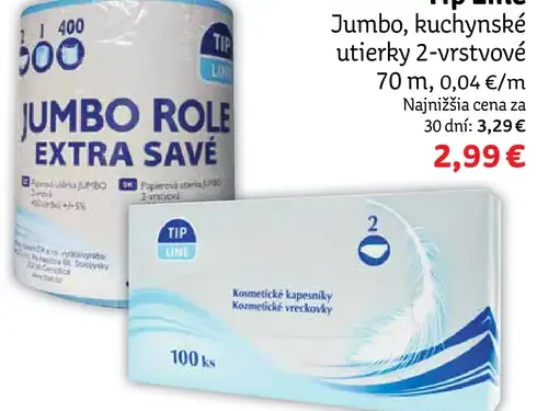 Tip Line Jumbo kuchynské utierky 2-vrstvové