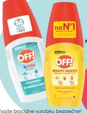 OFF! Multi Insect repellent / OFF! Kids repellent pre deti od 1 roku rozpradvoč 100 ml