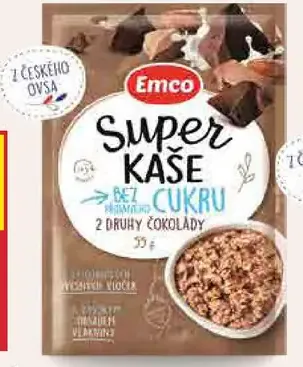 Emco Super kaše bez cukru 2 druhy čokolády
