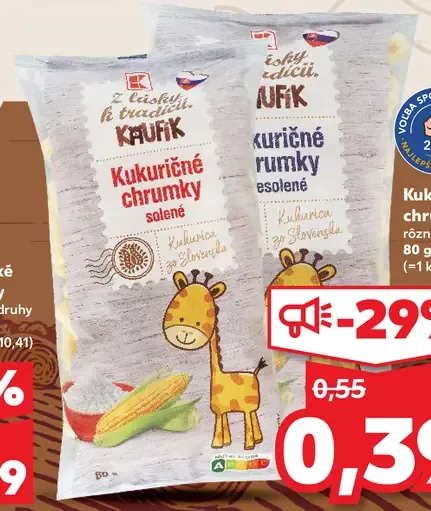 K-Classic Kukuričné chrumky solené nesolené