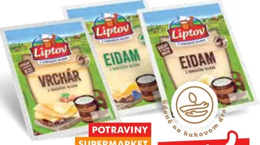 Liptov Eidam porciované plátky Vrchár vyzretý a aromatický plátky