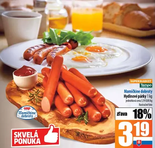 Mamičkina dobroty Hydinové párky