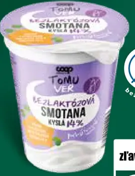 COOP Jednota TOMU VER Bezlaktózová smotana kyslá 14%