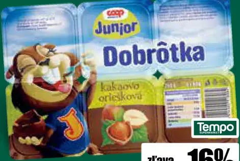 COOP Jednota Junior Dobrotka mliečny dezert