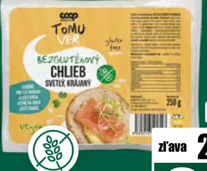 TOM VEĽ Bezlepkový chlieb svetlý krájaný