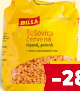 BILLA šošovica červená lúpaná