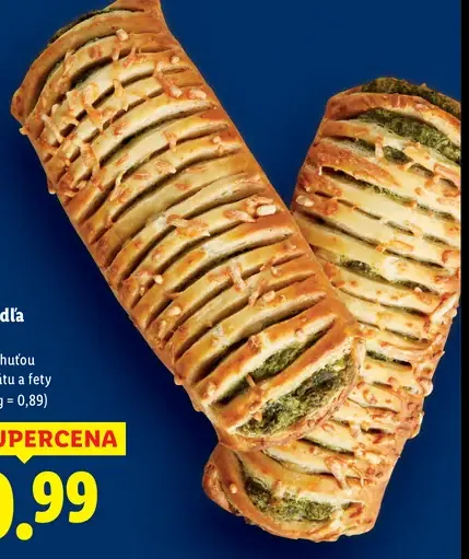 Štrúdľa s príchuťou špenátu a fety