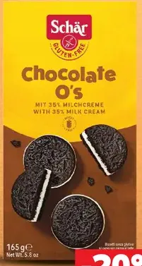 Schär Chocolate O's sušienky plnené krémom