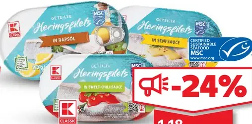 K-Classic Sledové filety rôzne druhy