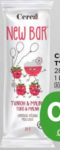 Cerea New Bar Tyčinka tvaroh-malina