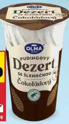 Olma Pudingoý dezert so šľahačkou čokoládový