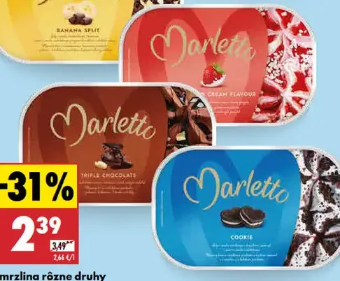 Marletto Zmrzlina rôzne druhy