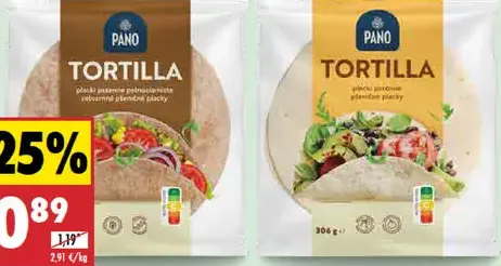 Pano Tortilla celozrnná/pšeničná
