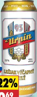 Urpín 93° svetlé 11° plechovka