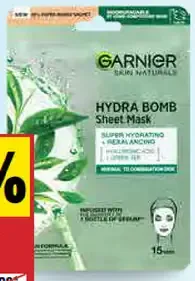 Garnier textilná pleťová maska zelený čaj