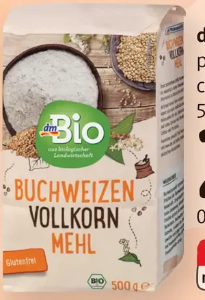DmBio pohánková celozrnná múka