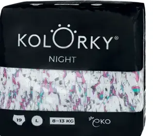 KOLORKY NIGHT detské jednorazové ekologické plienky