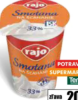 Smotana čerstvá na šľahanie 33%