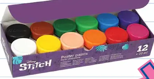 Školské farby na plagáty Stitch