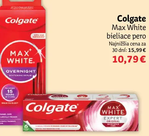 Colgate Max White bieliace pero