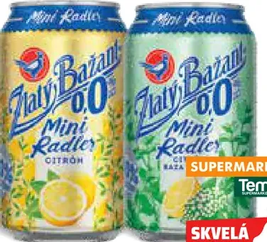 Zlatý Bažant radler 0,0 % plechovka