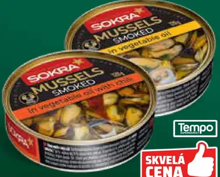 Bokovka Mušle údené v oleji