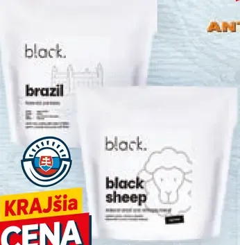 Black. zrnová káva black sheep Brazil