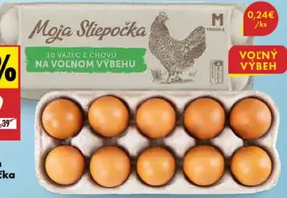 Moja Slipečka Vajcia M voľný výbeh