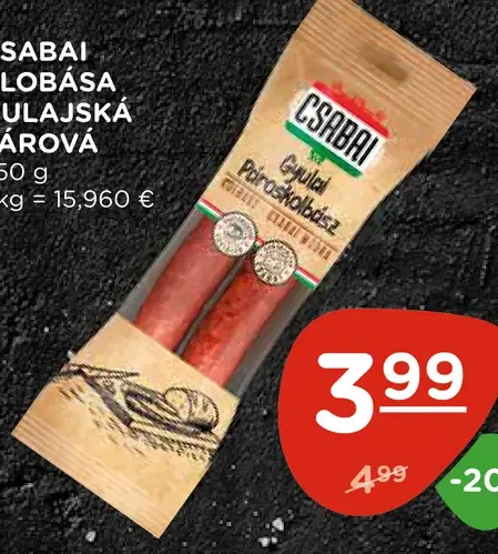 Csabai Klobása Dĺuauská Páróvá