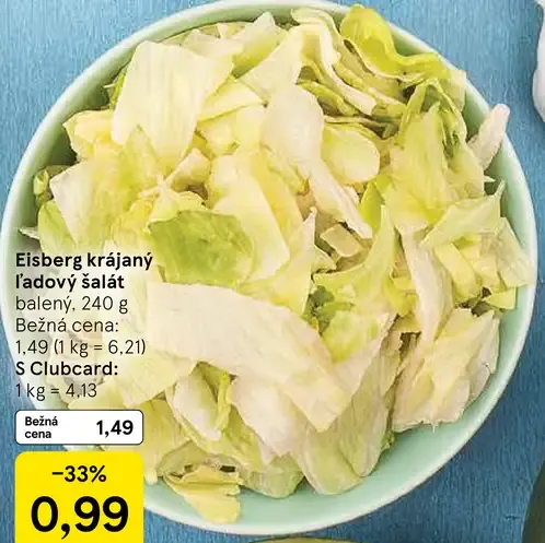 Eisberg krájaný ľadový šalát