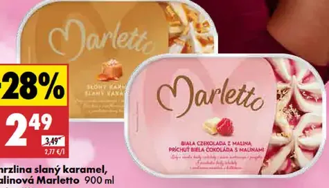Marletto Zmrzlina slaný karamel, malinová
