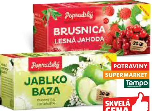 Popradský ovocný čaj Brusnica/Lesná jahoda/Jablko-Baza