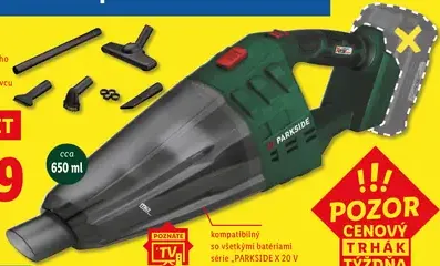 Parkside aku ručný vysávač PHSSA 20-Li